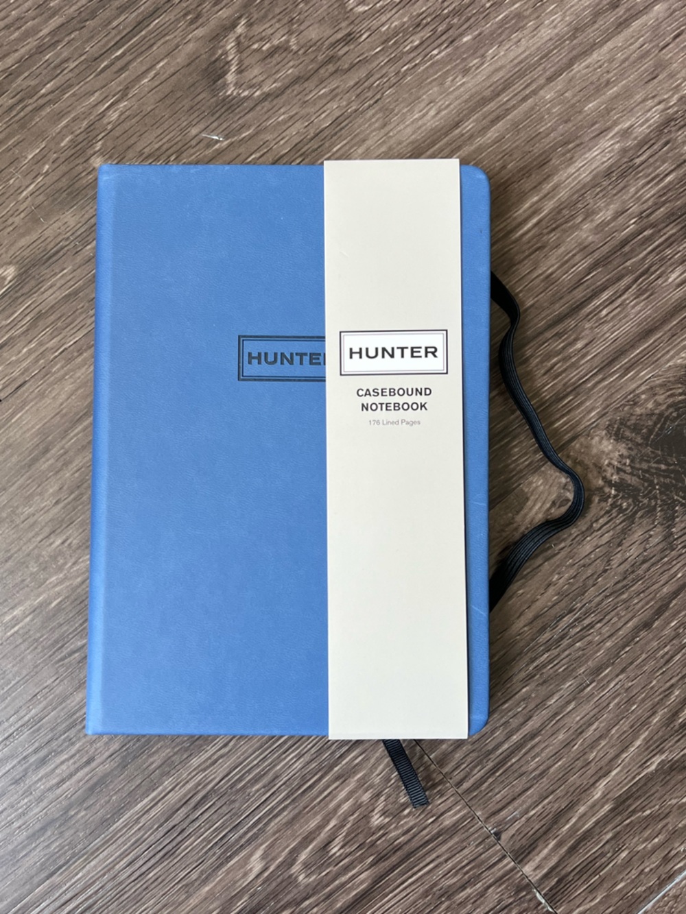 Hunter Blue Hardcover Notebook with Elastic Closure